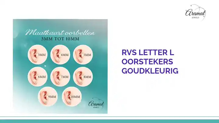 RVS letter L oorstekers goudkleurig by@Outfy