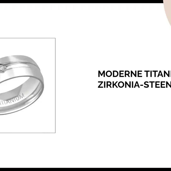 Moderne Titanium Ring Zirkonia-steentjes by@Outfy