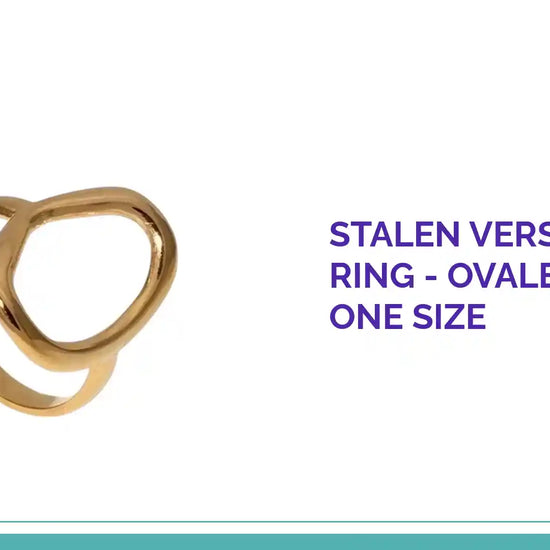 Stalen Verstelbare Ring - Ovale Cirkel - One Size by@Outfy