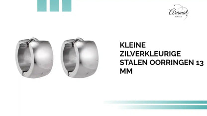 kleine Zilverkleurige stalen oorringen 13 mm by@Outfy