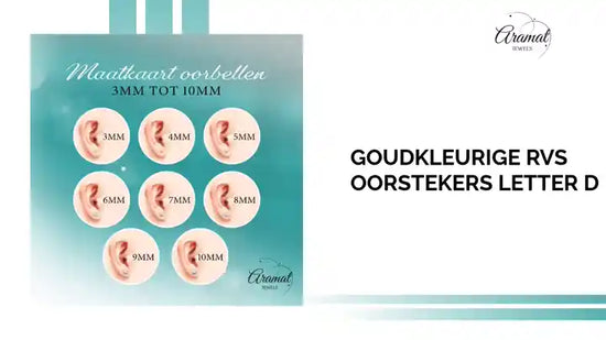Goudkleurige RVS oorstekers Letter D by@Outfy