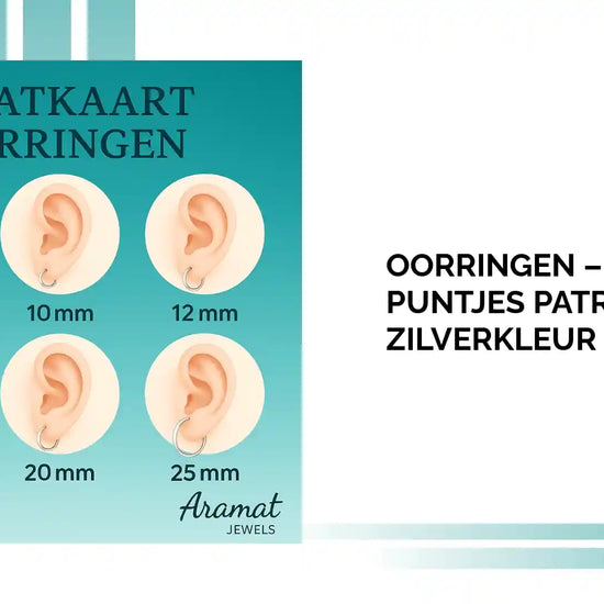 Oorringen &ndash; 35mm Creool Puntjes Patroon RVS Zilverkleur Dames by@Outfy