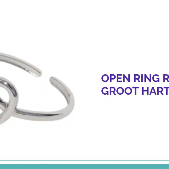 Open Ring RVS met Groot Hartje (14 mm) by@Outfy