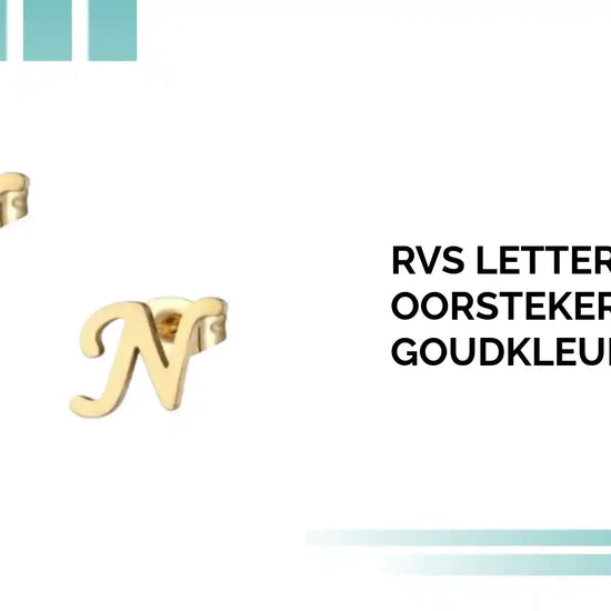 RVS letter N oorstekers goudkleurig by@Outfy