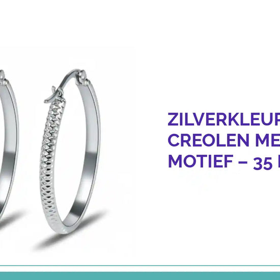 Zilverkleurige Stalen Creolen met Puntjes Motief &ndash; 35 mm by@Outfy