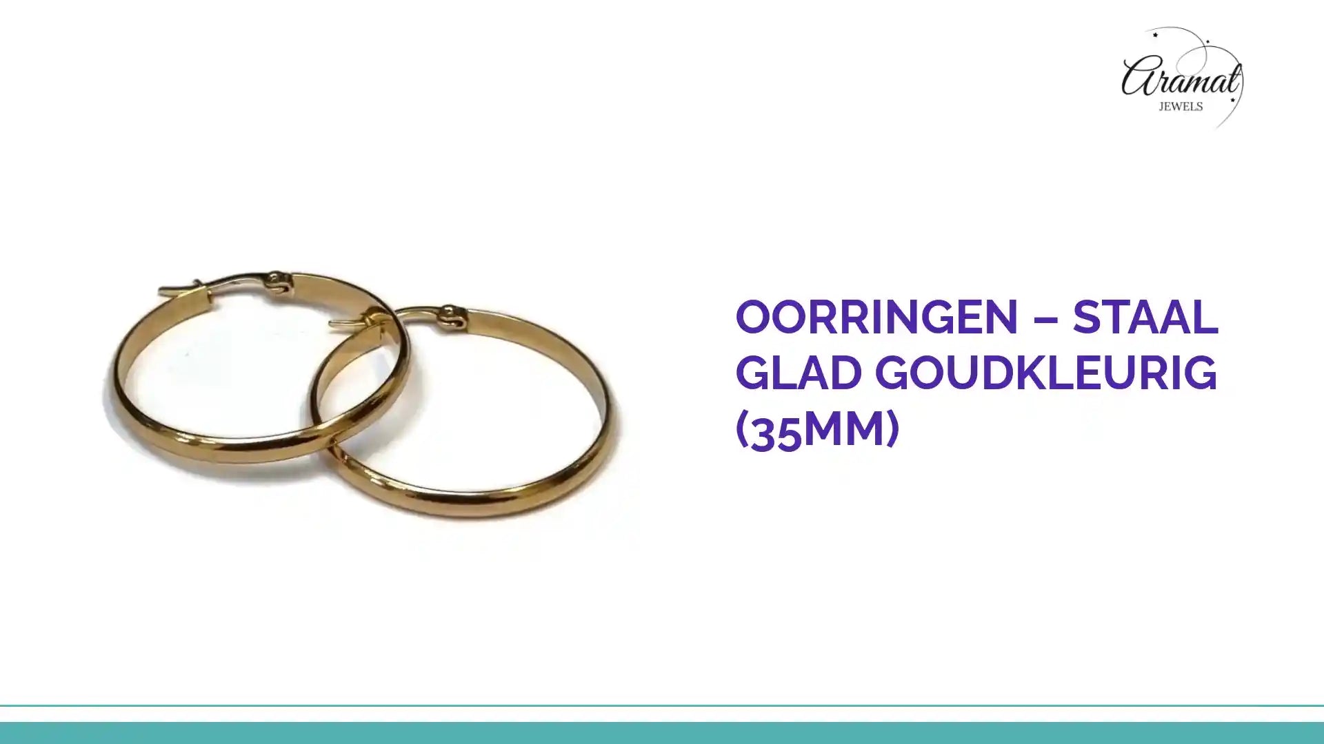 Oorringen &ndash; Staal Glad Goudkleurig (35mm) by@Outfy