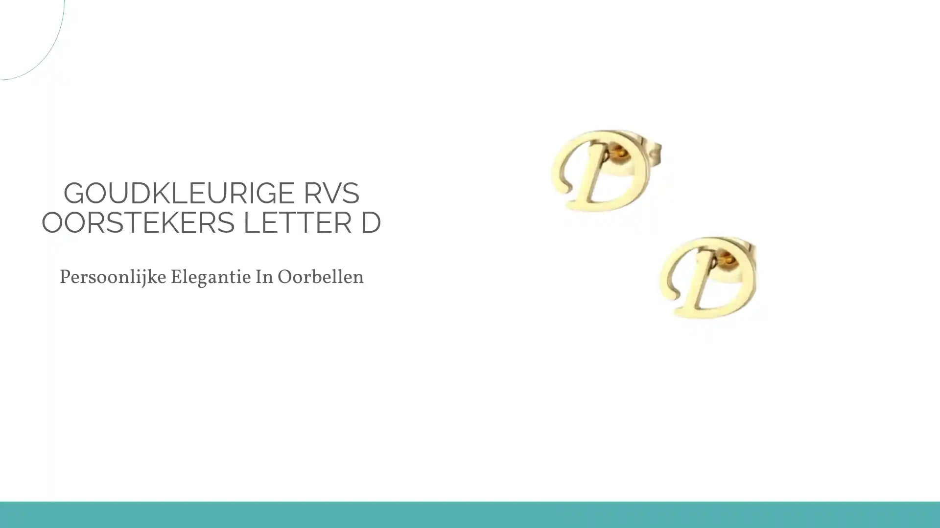 Goudkleurige RVS oorstekers Letter D by@Outfy