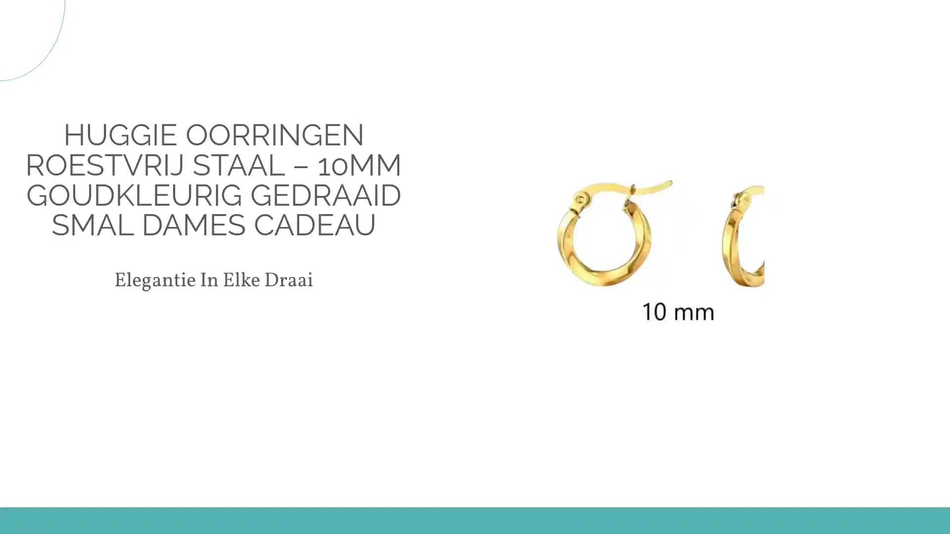 Huggie Oorringen Roestvrij Staal &ndash; 10mm Goudkleurig Gedraaid Smal Dames Cadeau by@Outfy