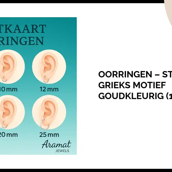 Oorringen &ndash; Staal Grieks Motief Goudkleurig (13mm) by@Outfy