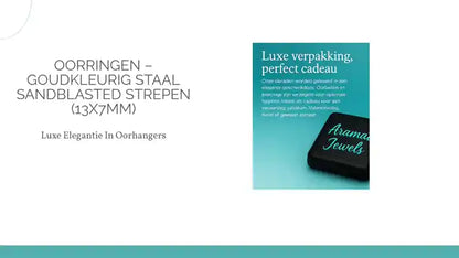 Oorringen &ndash; Goudkleurig Staal Sandblasted Strepen (13x7mm) by@Outfy