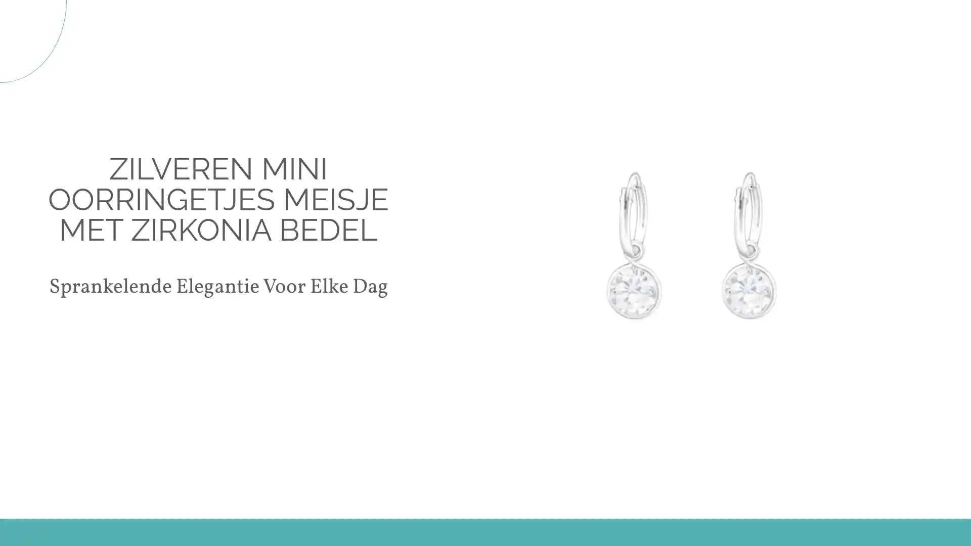 Zilveren Mini Oorringetjes meisje met Zirkonia Bedel by@Outfy