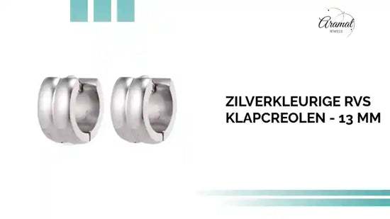 Zilverkleurige RVS Klapcreolen - 13 mm by@Outfy