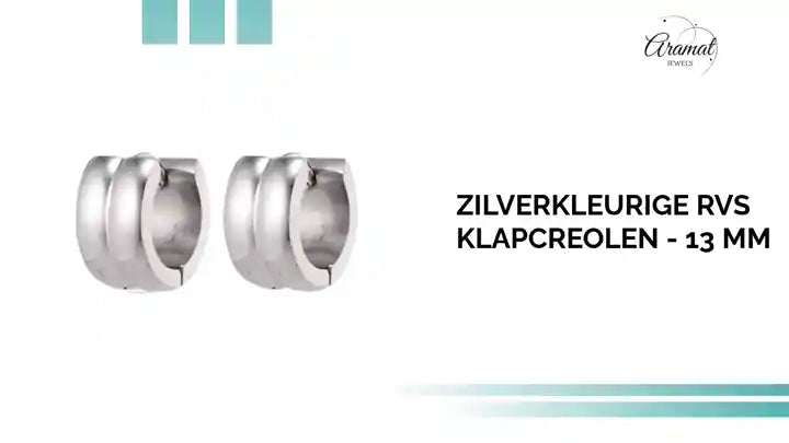 Zilverkleurige RVS Klapcreolen - 13 mm by@Outfy