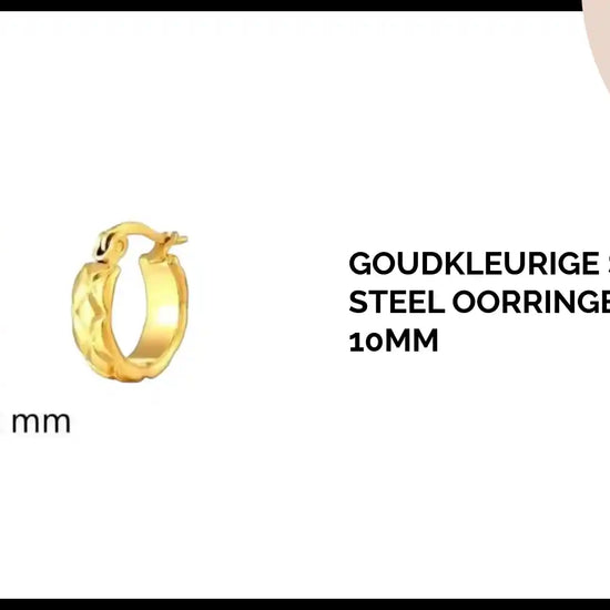 Goudkleurige Stainless Steel Oorringetjes 10mm by@Outfy