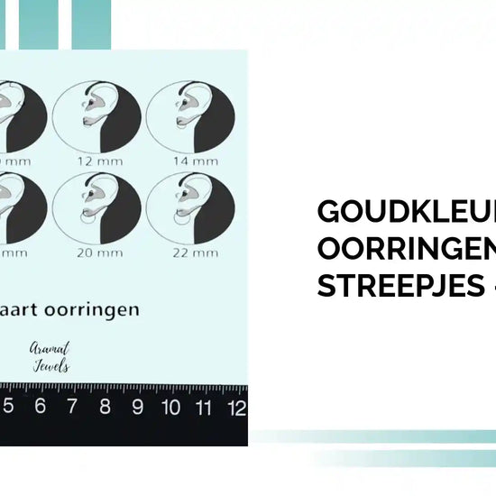 Goudkleurige RVS Oorringen met Streepjes &ndash; 22x20mm by@Outfy