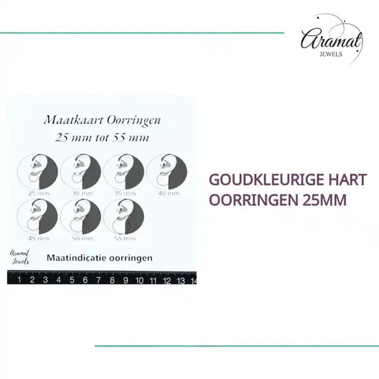 Goudkleurige Hart Oorringen 25mm by@Outfy