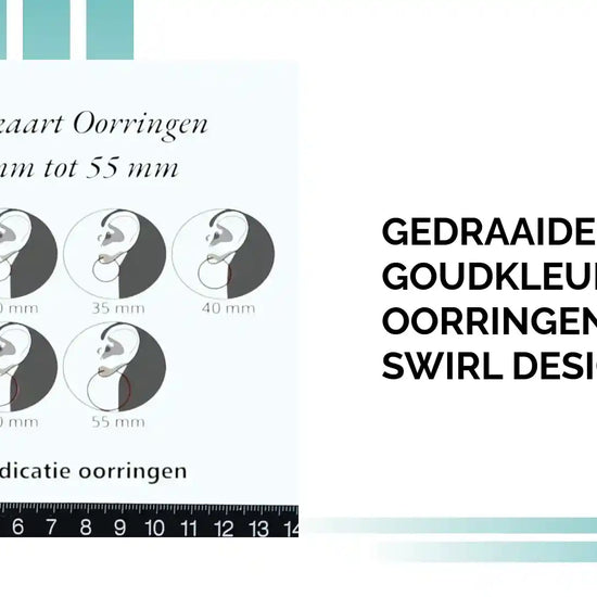 Gedraaide Goudkleurige Oorringen 35mm &ndash; Swirl Design &ndash; RVS by@Outfy