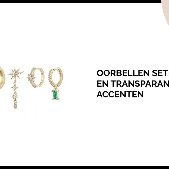 Oorbellen Set: Groene en Transparante Accenten by@Outfy