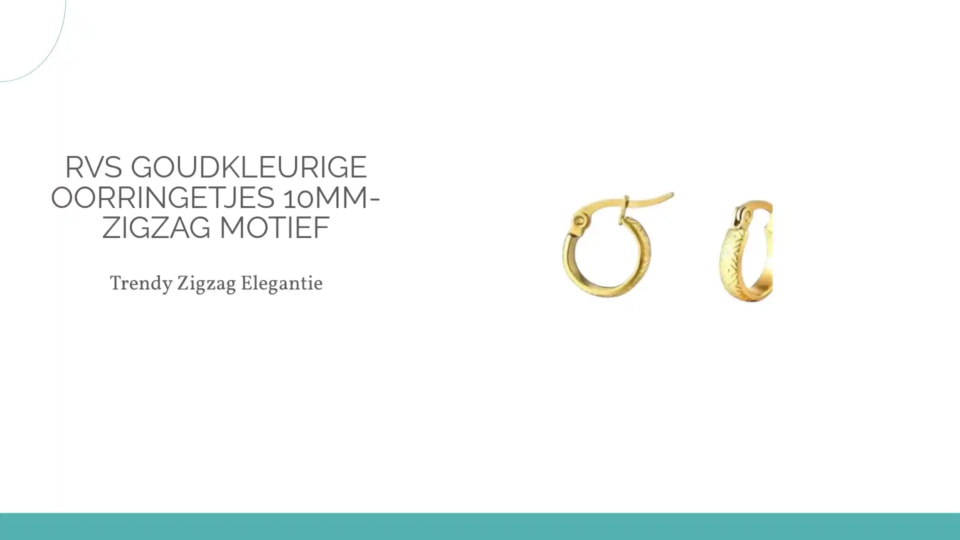 RVS Goudkleurige Oorringetjes 10mm- zigzag motief by@Outfy