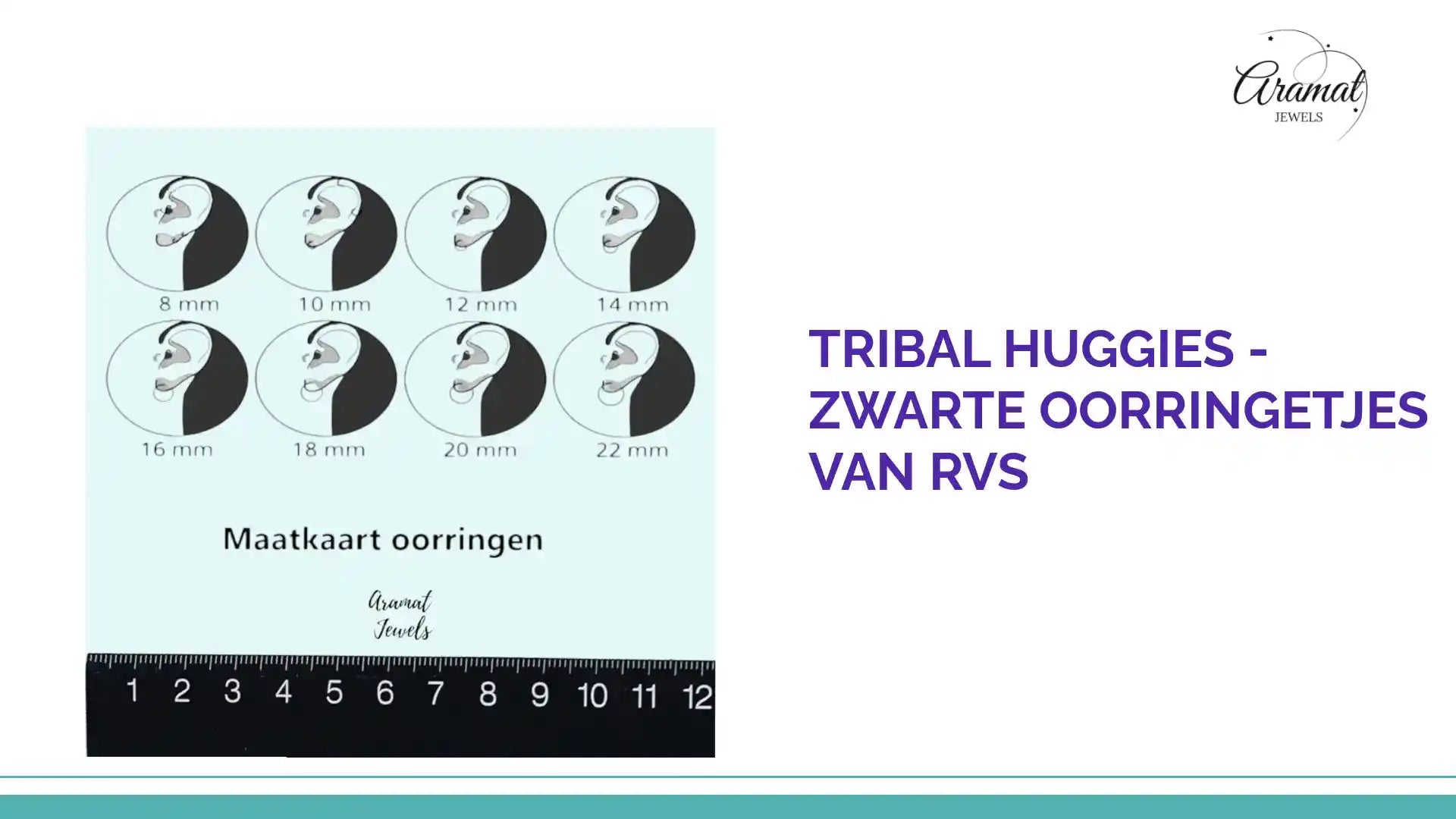 Tribal Huggies - Zwarte Oorringetjes van RVS by@Outfy