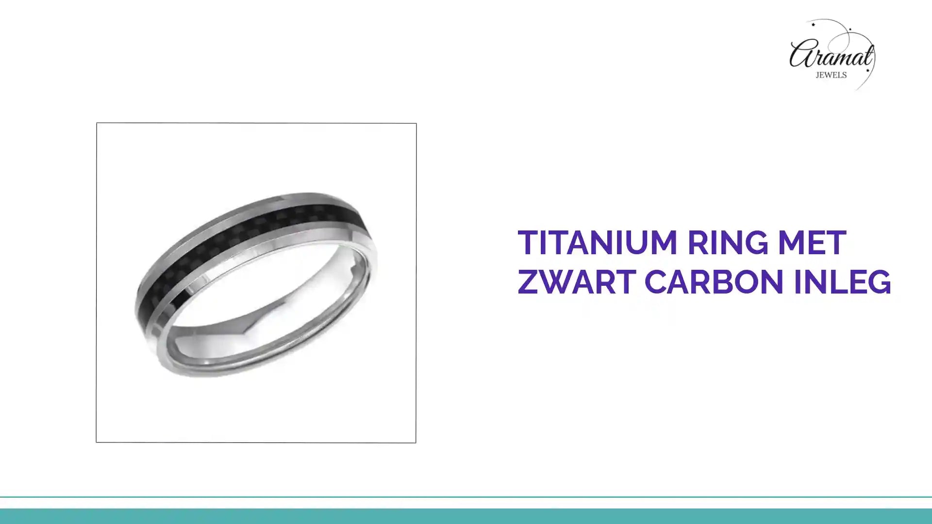Titanium Ring met Zwart Carbon Inleg by@Outfy