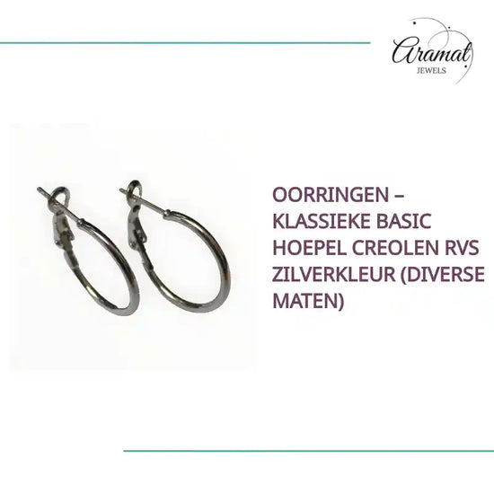Oorringen &ndash; Klassieke Basic Hoepel Creolen RVS Zilverkleur (Diverse Maten) by@Outfy