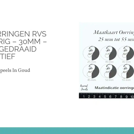 Ronde Oorringen RVS Goudkleurig &ndash; 30mm &ndash; Dubbel Gedraaid Motief by@Outfy