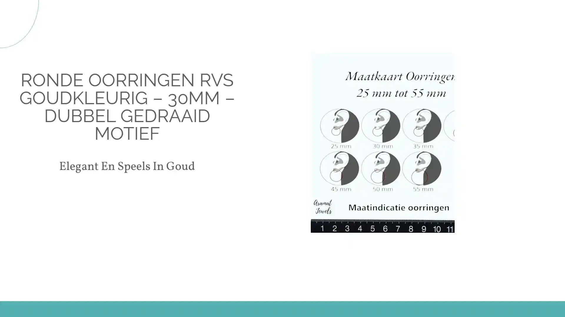 Ronde Oorringen RVS Goudkleurig &ndash; 30mm &ndash; Dubbel Gedraaid Motief by@Outfy