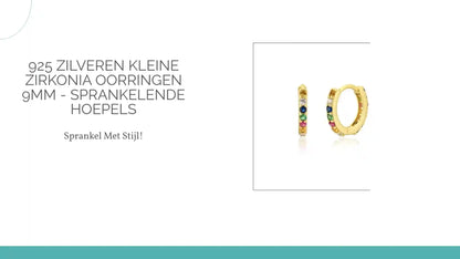 925 Zilveren Kleine Zirkonia Oorringen 9mm - Sprankelende Hoepels by@Outfy