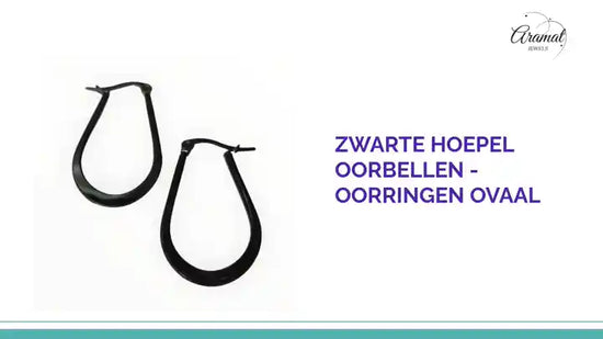 Zwarte Hoepel Oorbellen - Oorringen ovaal by@Outfy