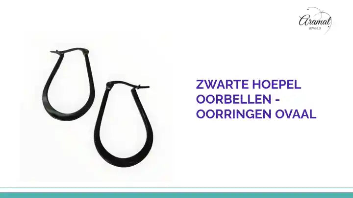 Zwarte Hoepel Oorbellen - Oorringen ovaal by@Outfy