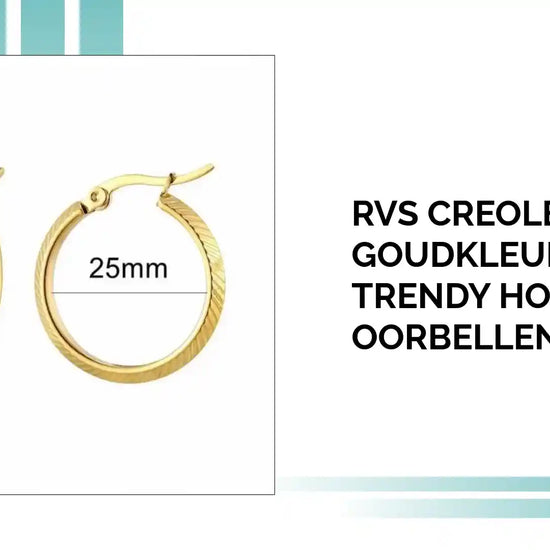 RVS Creolen Goudkleur 25mm - Trendy Hoepel Oorbellen Dames by@Outfy