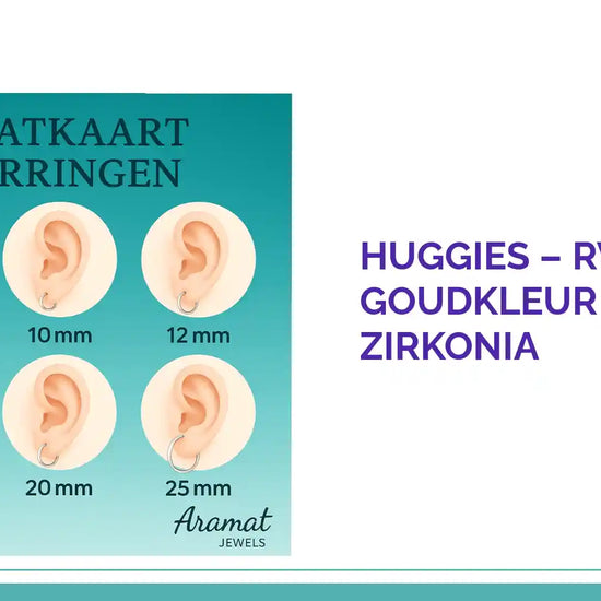 Huggies &ndash; RVS Goudkleur met Zirkonia by@Outfy