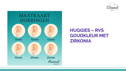 Huggies &ndash; RVS Goudkleur met Zirkonia by@Outfy