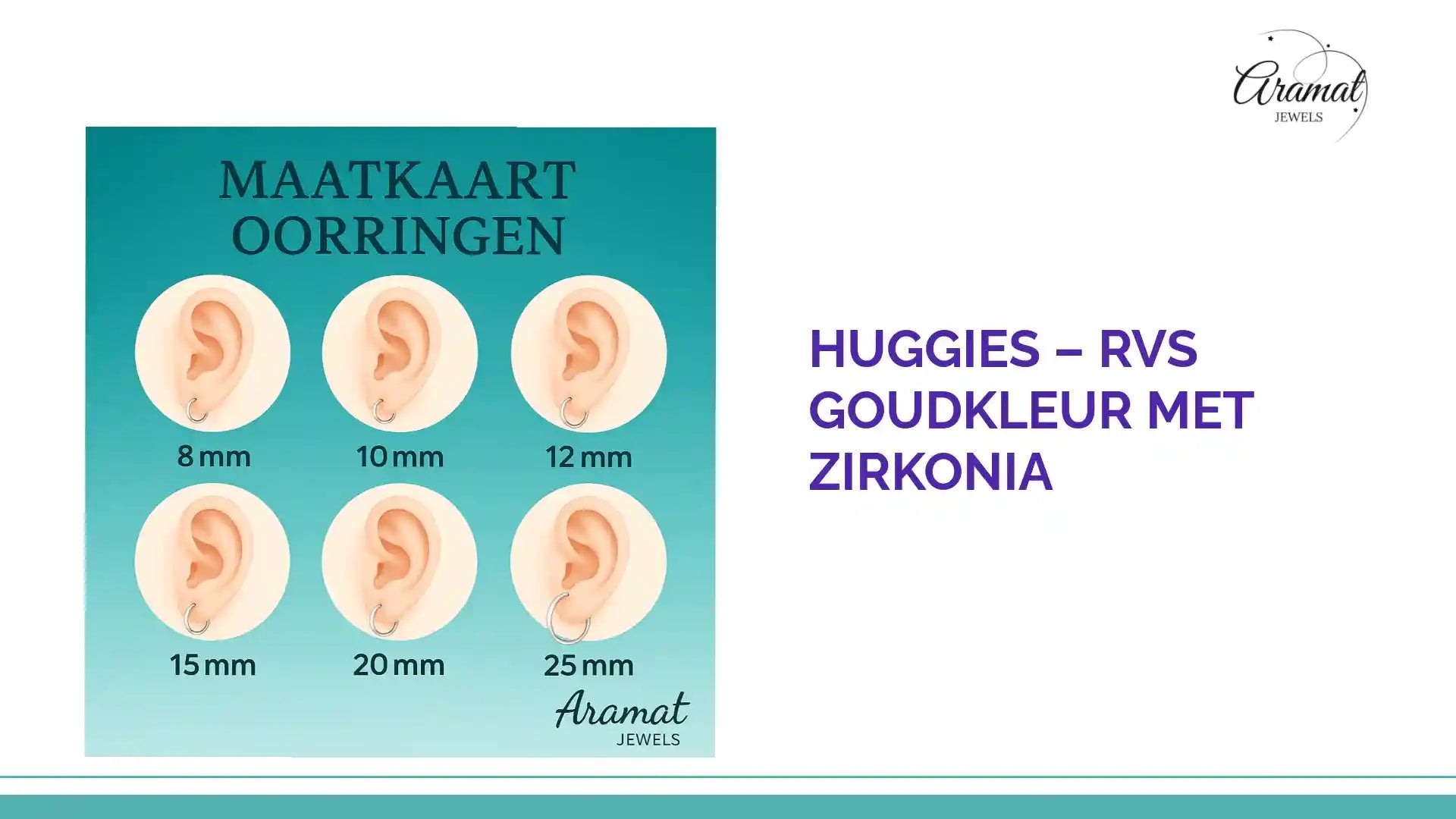 Huggies &ndash; RVS Goudkleur met Zirkonia by@Outfy
