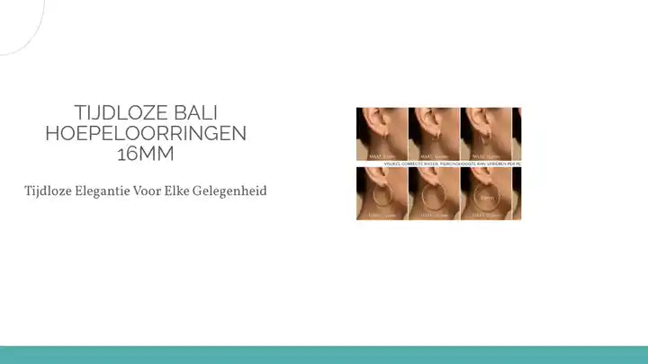 Tijdloze Bali Hoepeloorringen 16mm by@Outfy