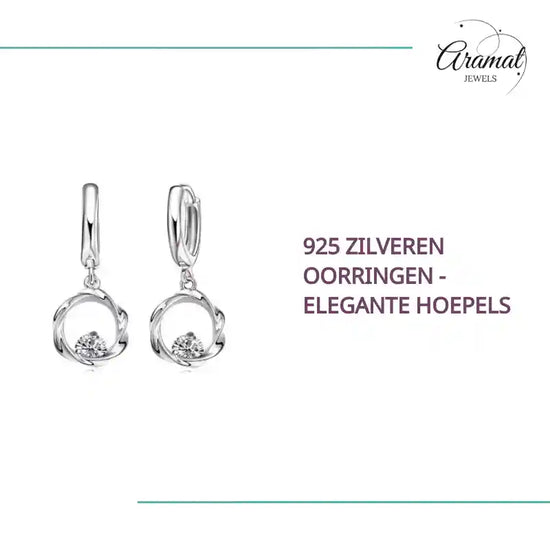 925 Zilveren Oorringen - Elegante Hoepels by@Outfy