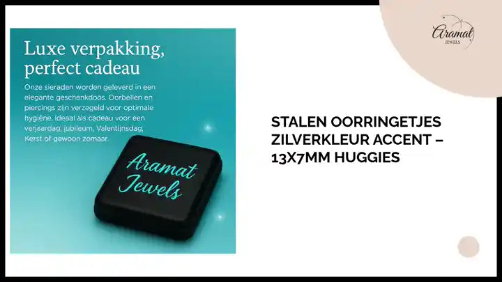 Stalen Oorringetjes Zilverkleur Accent &ndash; 13x7mm Huggies by@Outfy