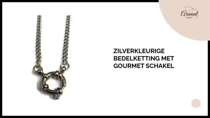 Zilverkleurige Bedelketting met gourmet schakel by@Outfy