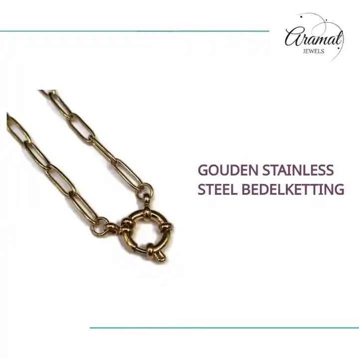 Gouden Stainless Steel Bedelketting by@Outfy