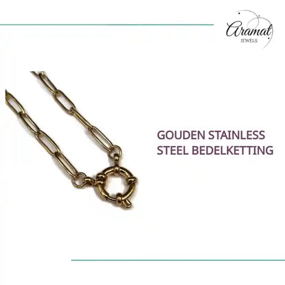 Gouden Stainless Steel Bedelketting by@Outfy