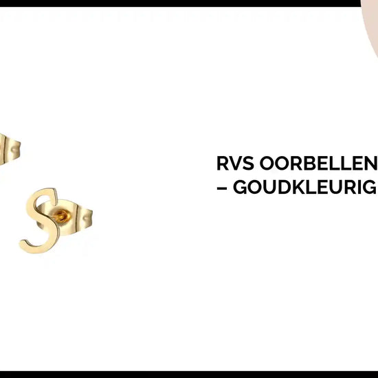 RVS Oorbellen Letter S &ndash; Goudkleurig &ndash; 10 mm by@Outfy