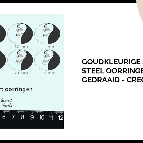 Goudkleurige Stainless Steel Oorringen 22mm - Gedraaid - Creolen by@Outfy