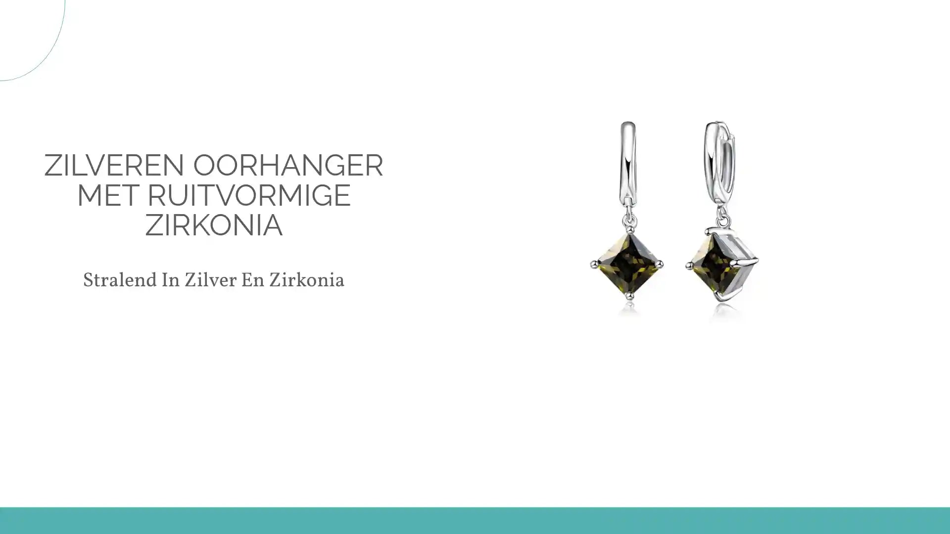 Zilveren Oorhanger met ruitvormige zirkonia by@Outfy