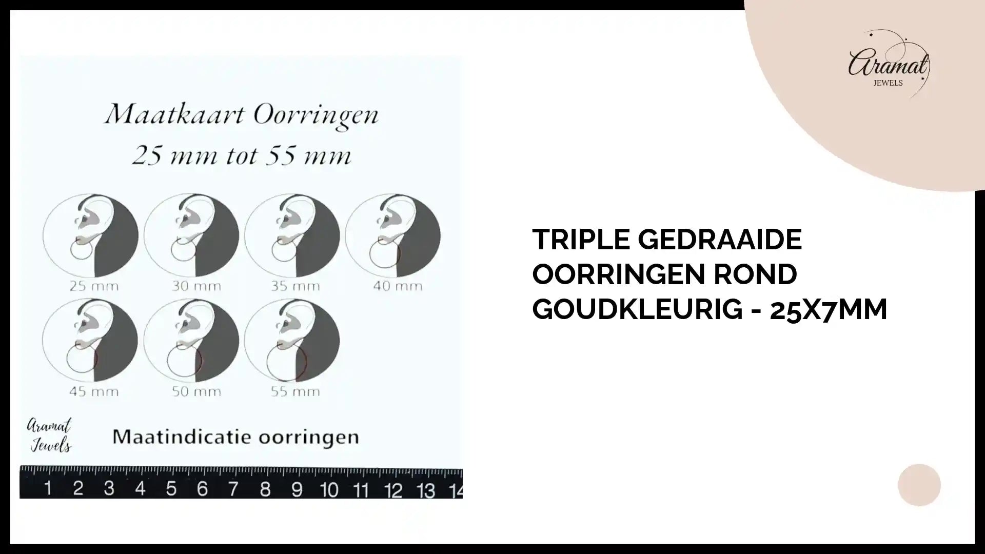 Triple Gedraaide Oorringen Rond Goudkleurig - 25x7mm by@Outfy