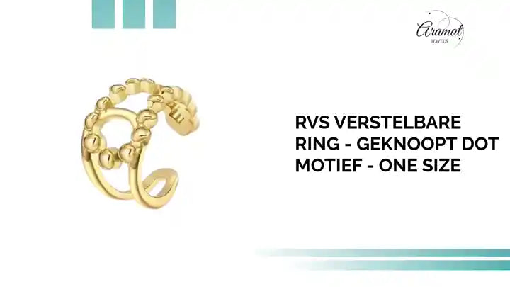 RVS Verstelbare Ring - Geknoopt Dot Motief - One Size by@Outfy