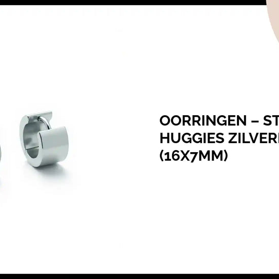 Oorringen &ndash; Staal Huggies Zilverkleurig (16x7mm) by@Outfy