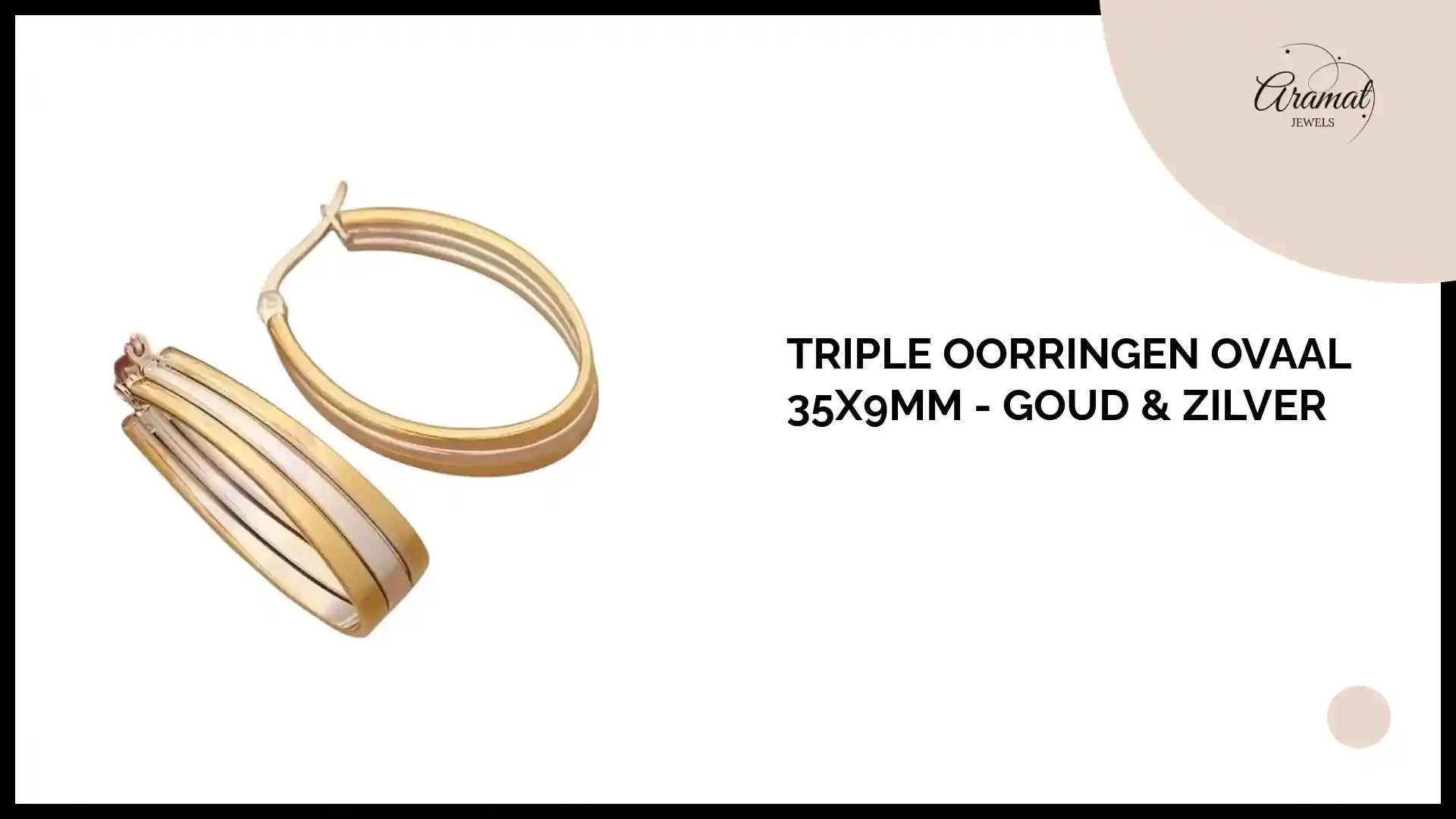 Triple Oorringen Ovaal 35x9mm - Goud & Zilver by@Outfy