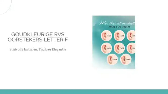 Goudkleurige RVS oorstekers Letter F by@Outfy
