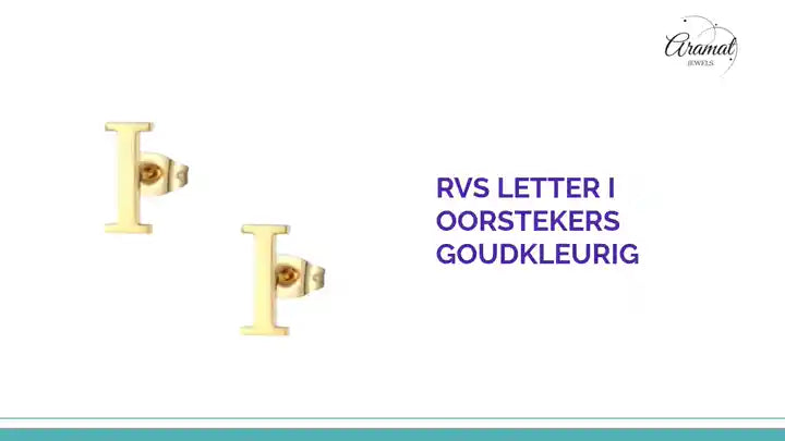 RVS letter I oorstekers goudkleurig by@Outfy